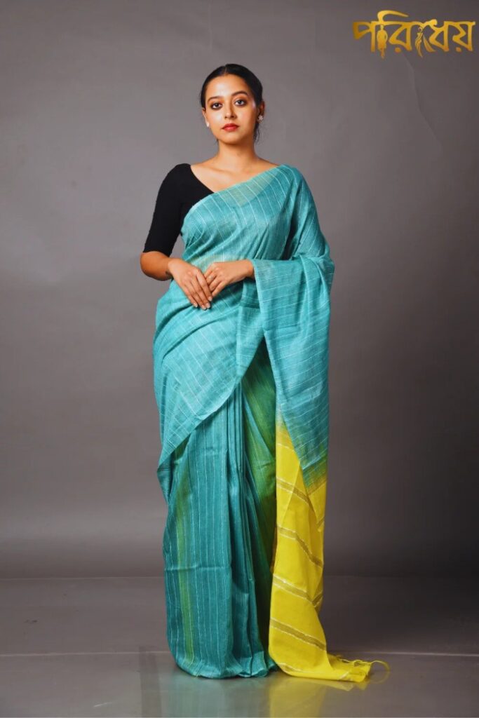 Indian Ethnic Sarees - Blue Color Tasar